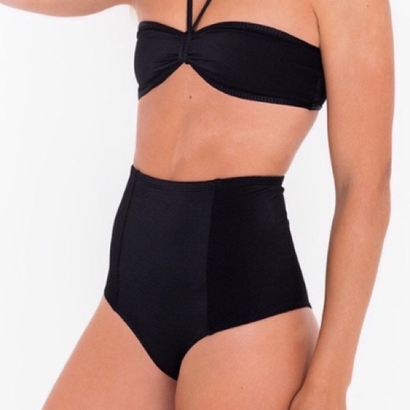 American Apparel Other - American Apparel SWIM Black Ribbed High Waist Bikini Bottom. • Size S